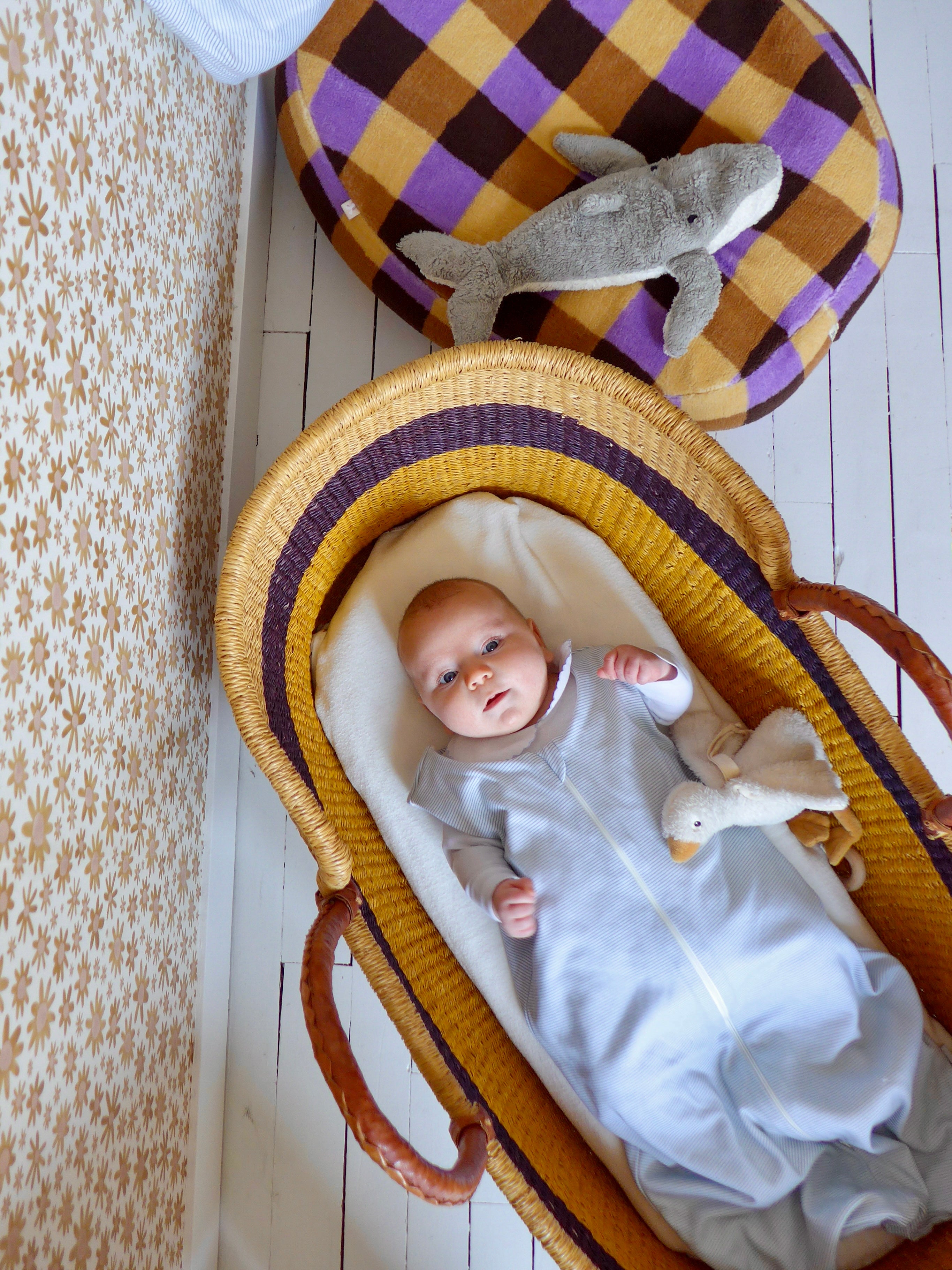 gigoteuse été ambiance pistache rayures milleraies sauge couffin