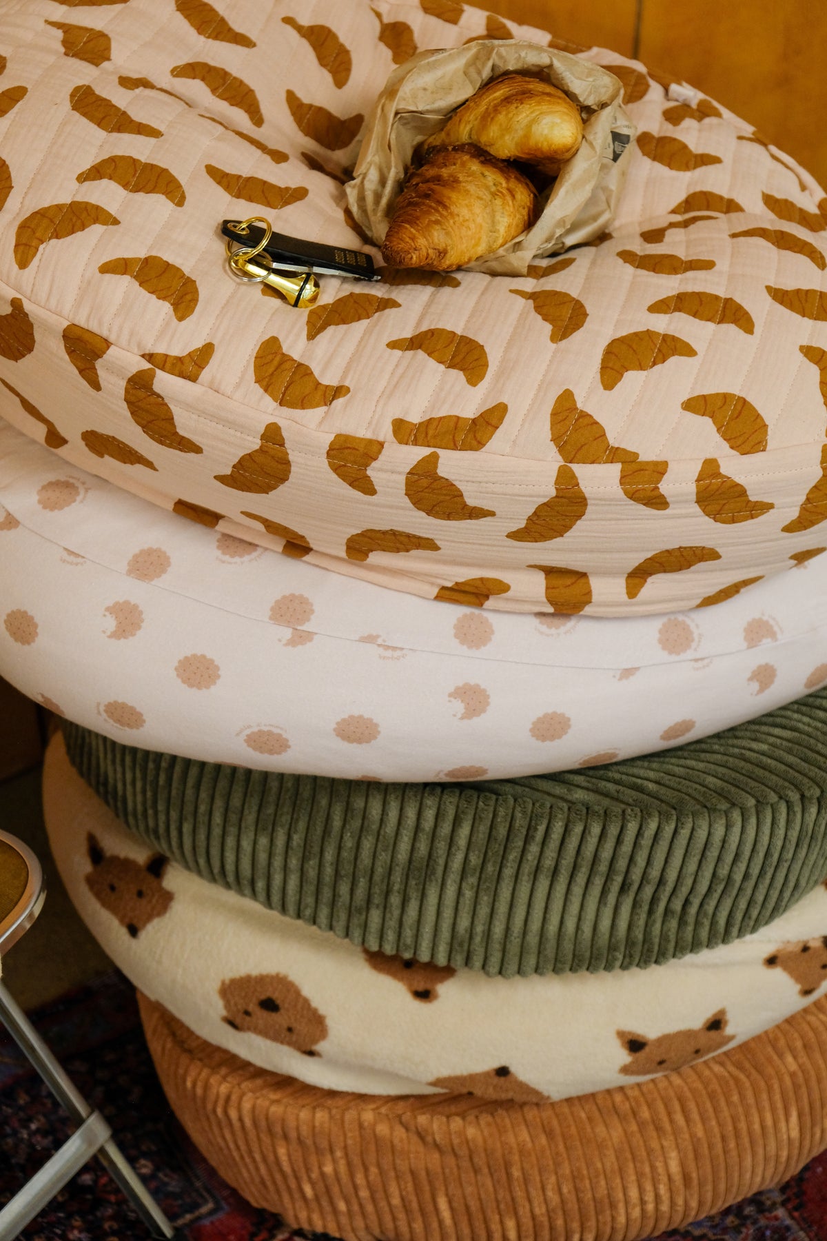 ensemble de 5 nids bag croissant cookie cannelle matcha et friends